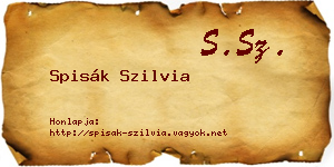 Spisák Szilvia névjegykártya